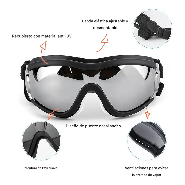 Gafas De Sol Para Perro Anti-uv Protector De Ojos Ajustable 4