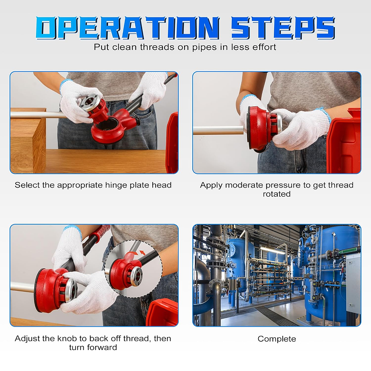 Set Juego De Terrajas Manual Para Tubo 4 Piezas 1/2 - 1 1/4 5