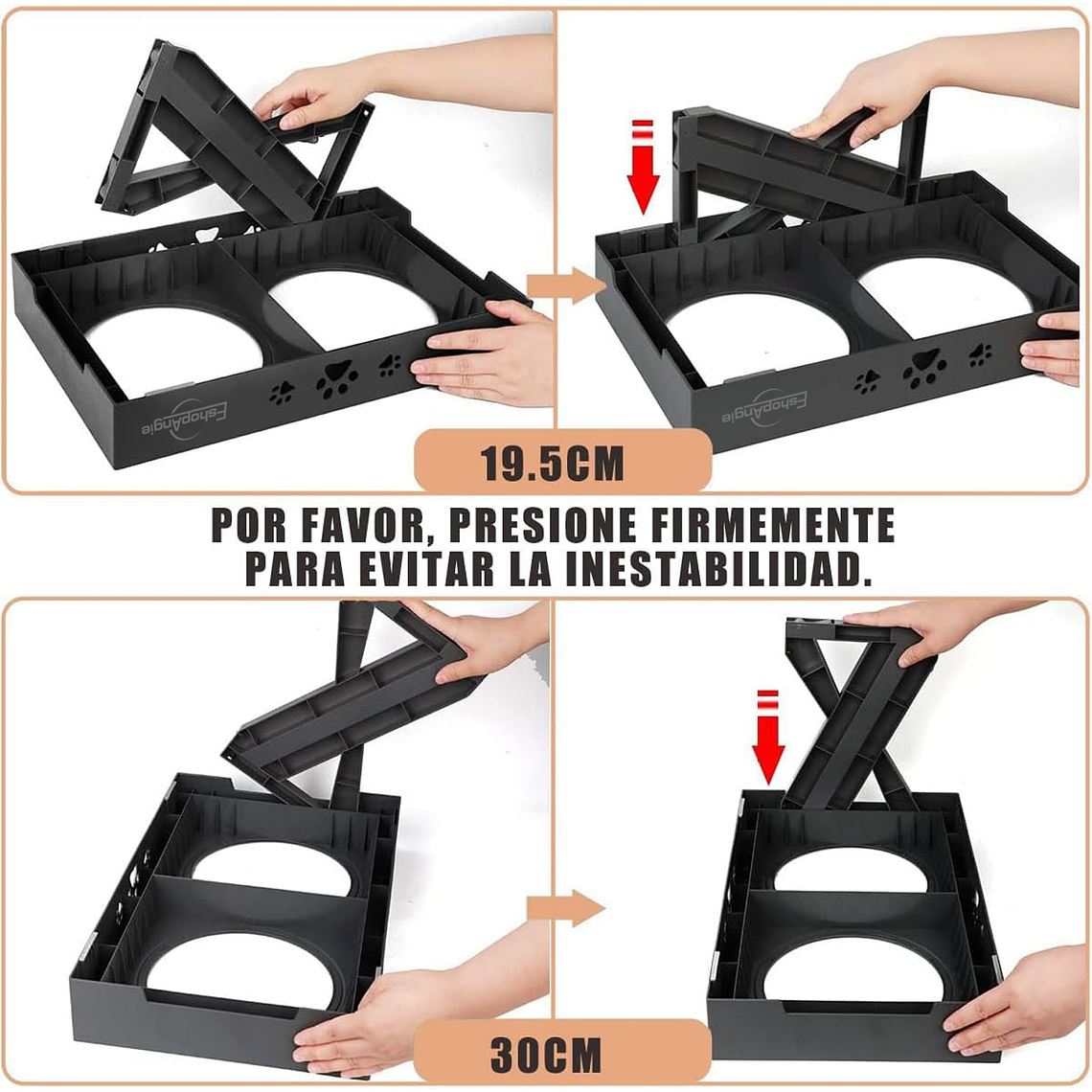 Comedero-bebedero Para Perros Altura Ajustable - Plato Acero 5