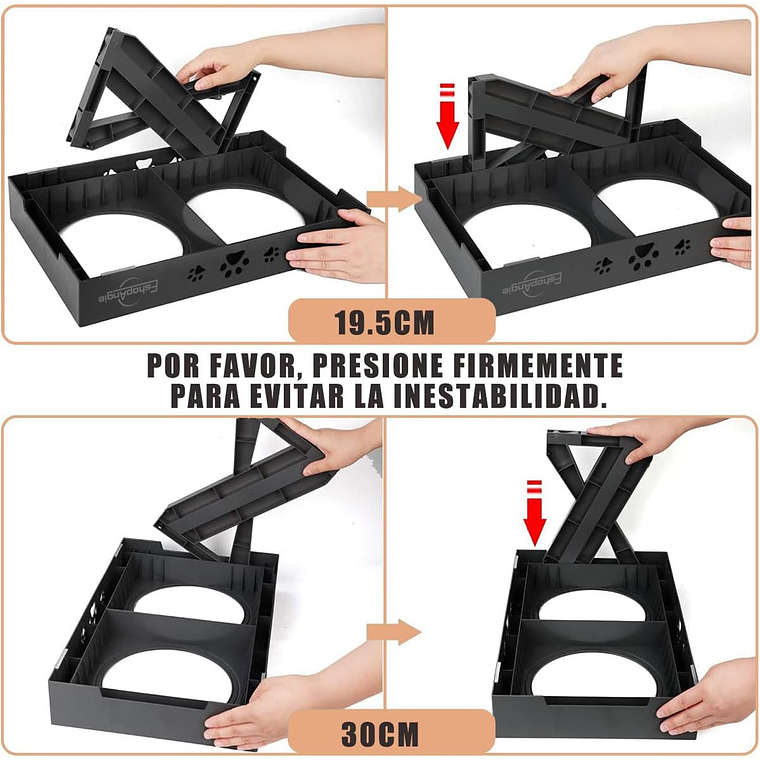 Comedero-bebedero Para Perros Altura Ajustable - Plato Acero 5