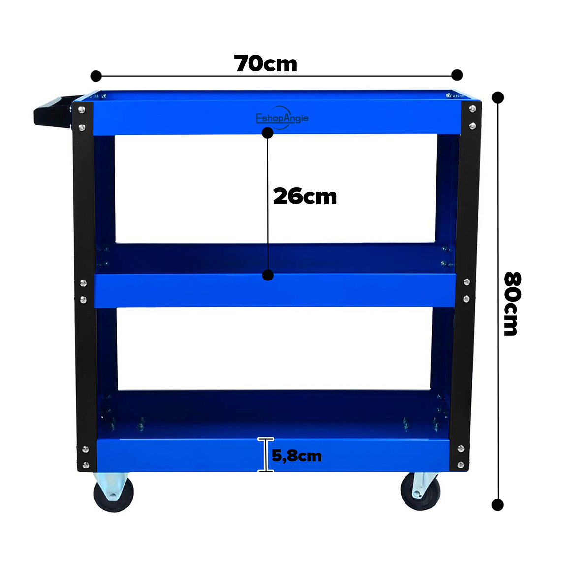 Carro Porta Herramientas 3 Niveles Con Organizador Lateral 5
