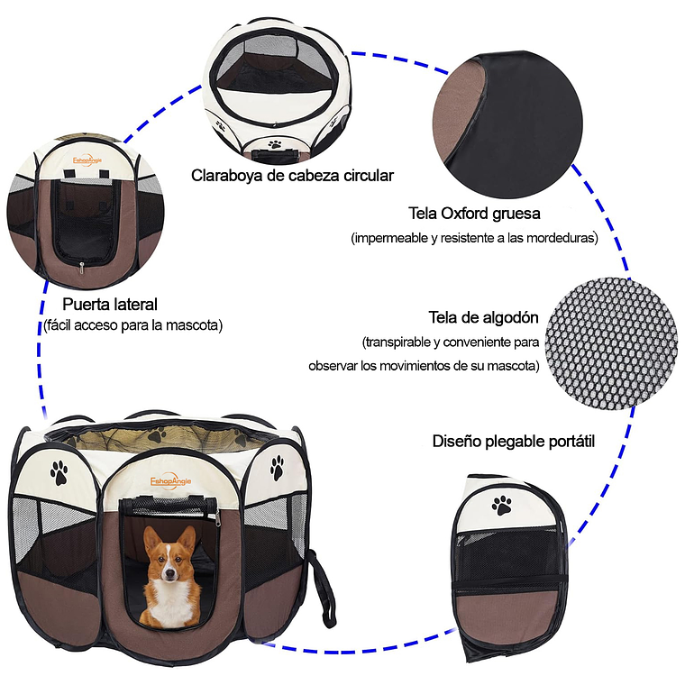 Corral Tienda Para Mascotas Portatil Perro Gato 7