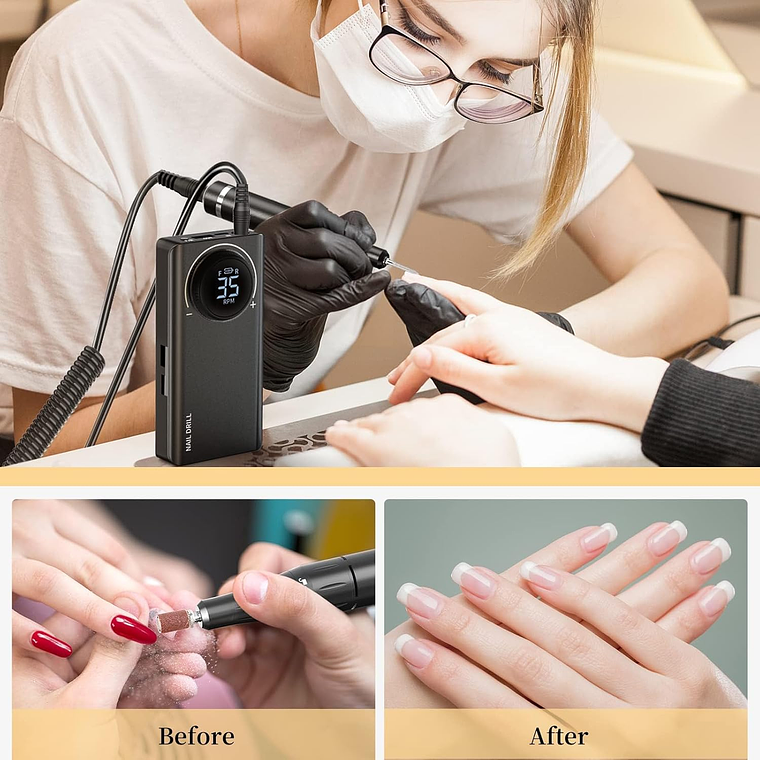 Torno Inalámbrico Profesional Manicure 35000rpm Portátil 5