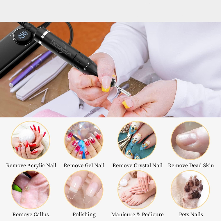 Torno Inalámbrico Profesional Manicure 35000rpm Portátil 6