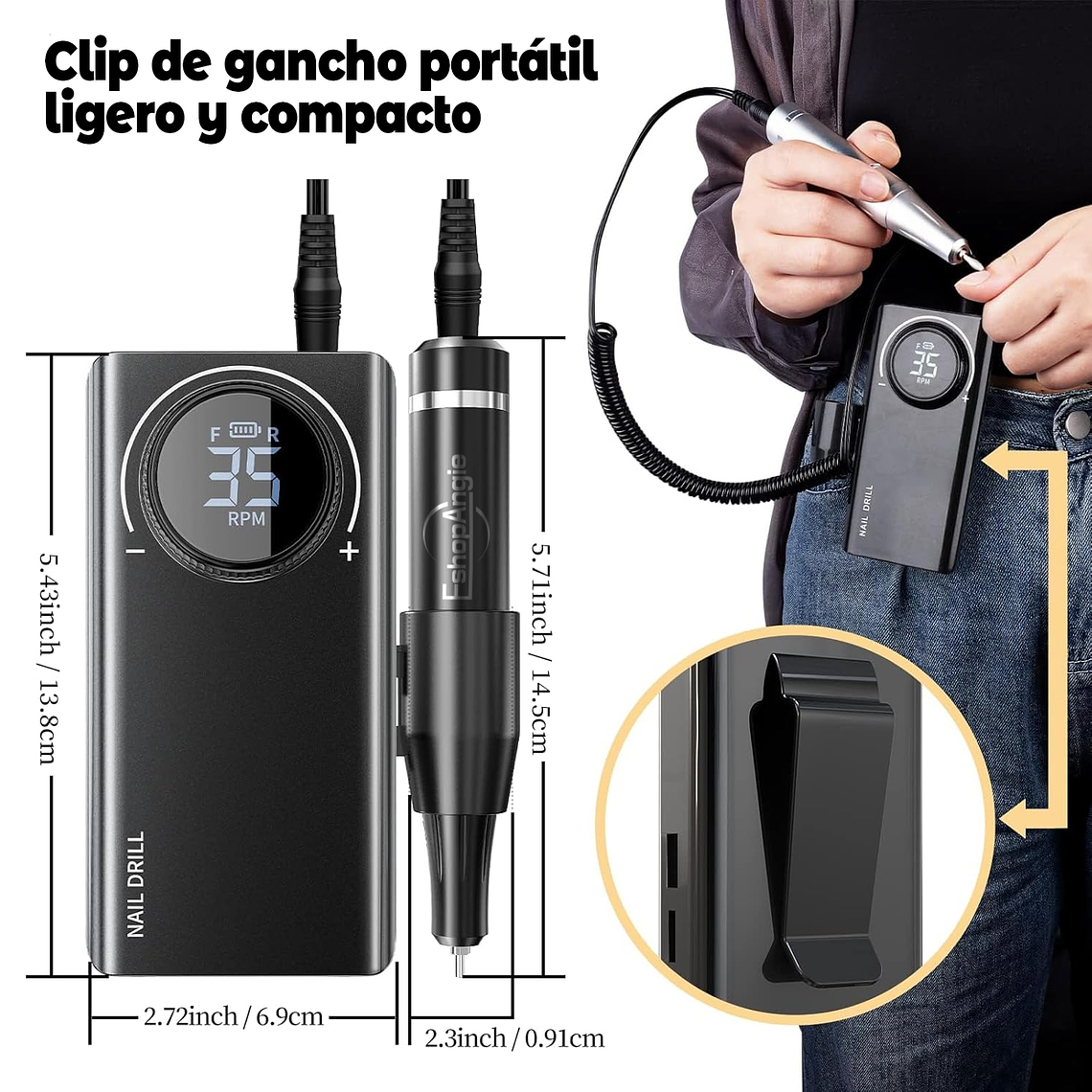 Torno Inalámbrico Profesional Manicure 35000rpm Portátil 7