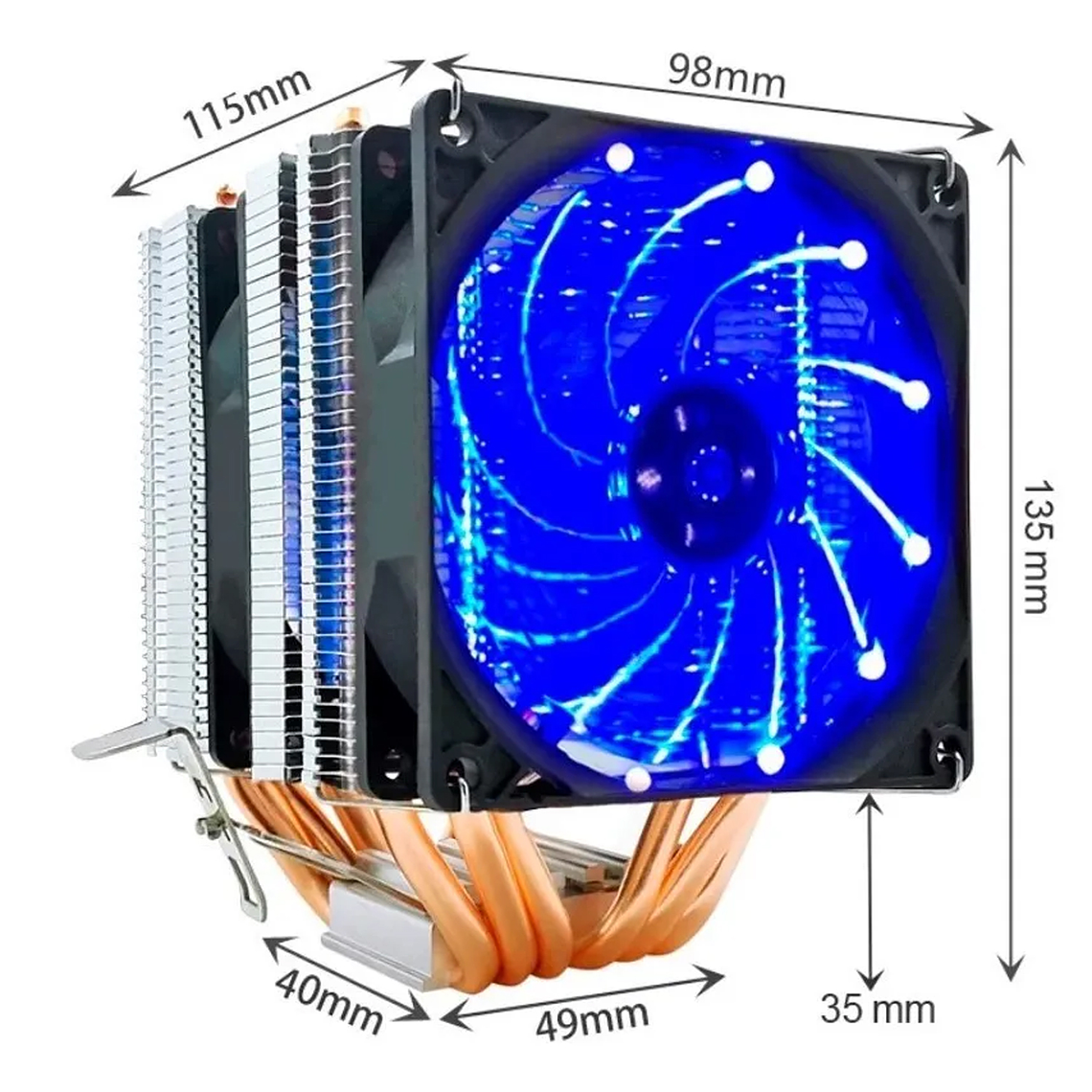 Ventilador Enfriador De Cpu Rgb Disipador De Calor 4