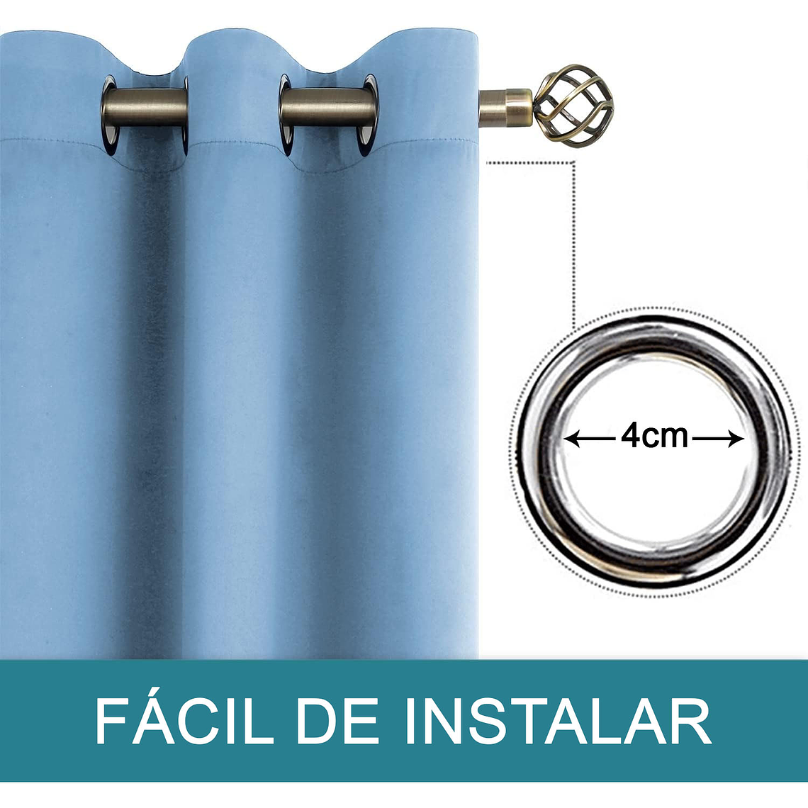 Cortina Blackout 1 Paño 140x220 Cm Tela Poliester 8