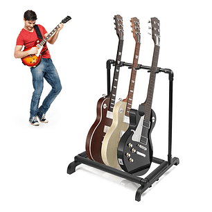 Atril Soporte Triple Para Guitarra Y Bajo Portatil