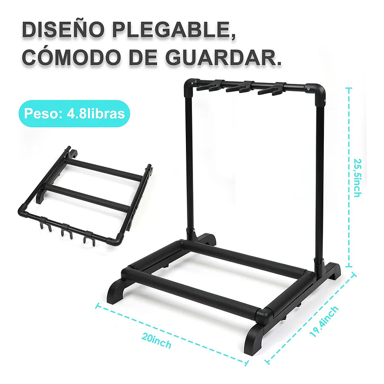 Atril Soporte Triple Para Guitarra Y Bajo Portatil 5