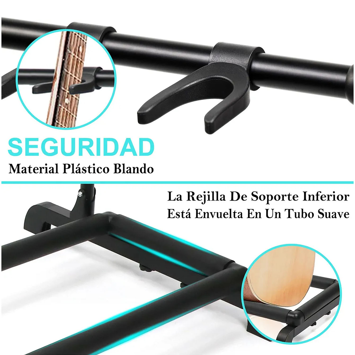 Atril Soporte Triple Para Guitarra Y Bajo Portatil 3
