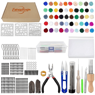 Kit 50 Vellón Lanas Fieltro Agujas Needle Felting Accesorios