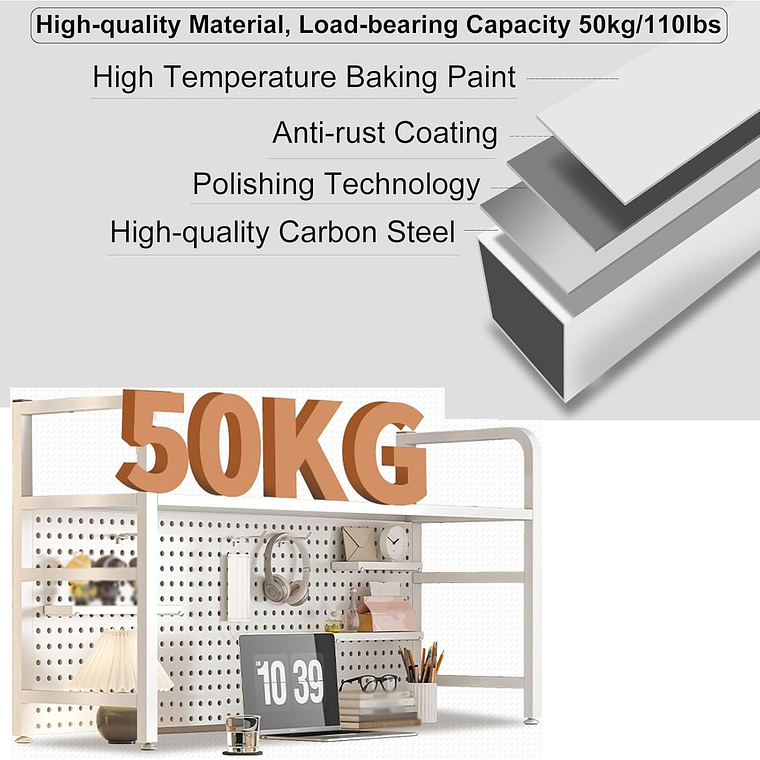 Rack Estante Organizador De Escritorio 1 Nivel 55x68x20 4