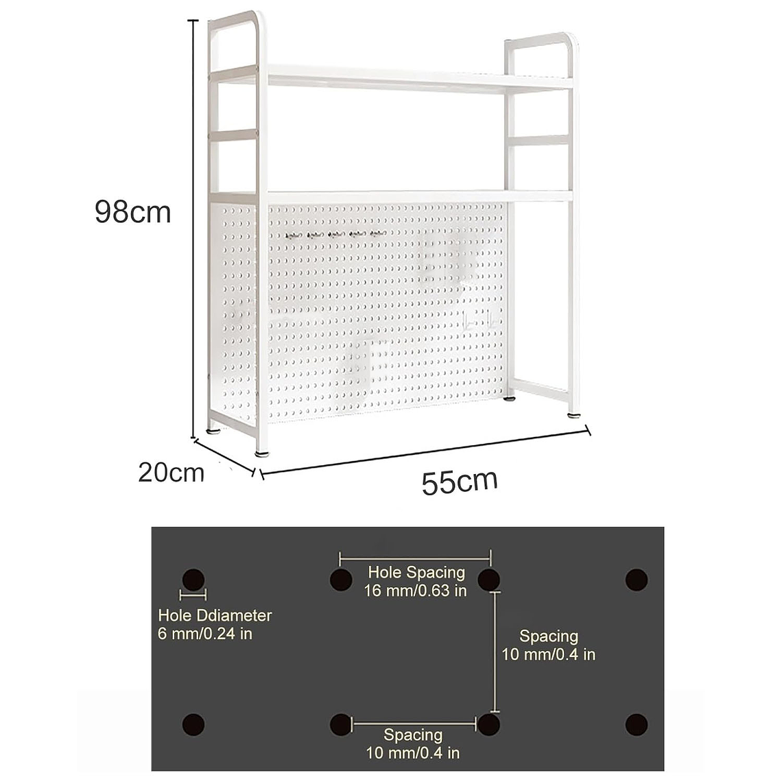 Rack Estante Organizador De Escritorio 2 Niveles 55x98x20 6