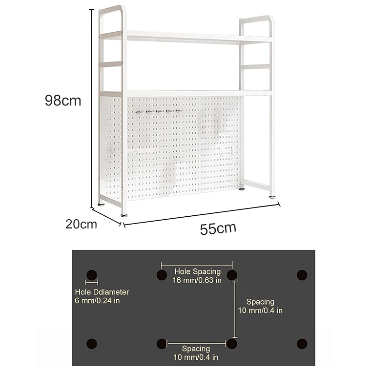 Rack Estante Organizador De Escritorio 2 Niveles 55x98x20 6