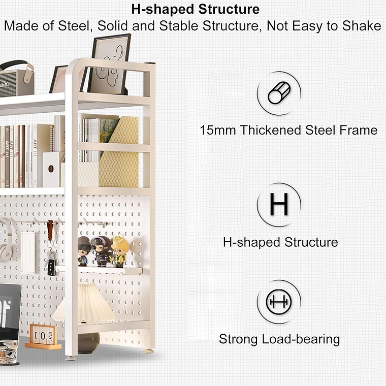 Rack Estante Organizador De Escritorio 2 Niveles 55x98x20 4