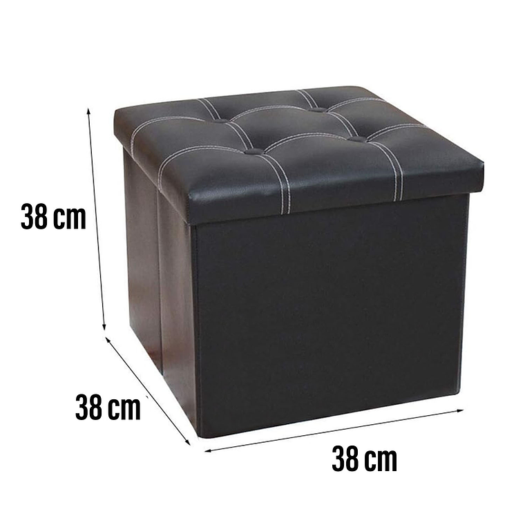 Baul Tomy Plegable Ecocuero Asiento 38cm Puff Pouf Caja 5