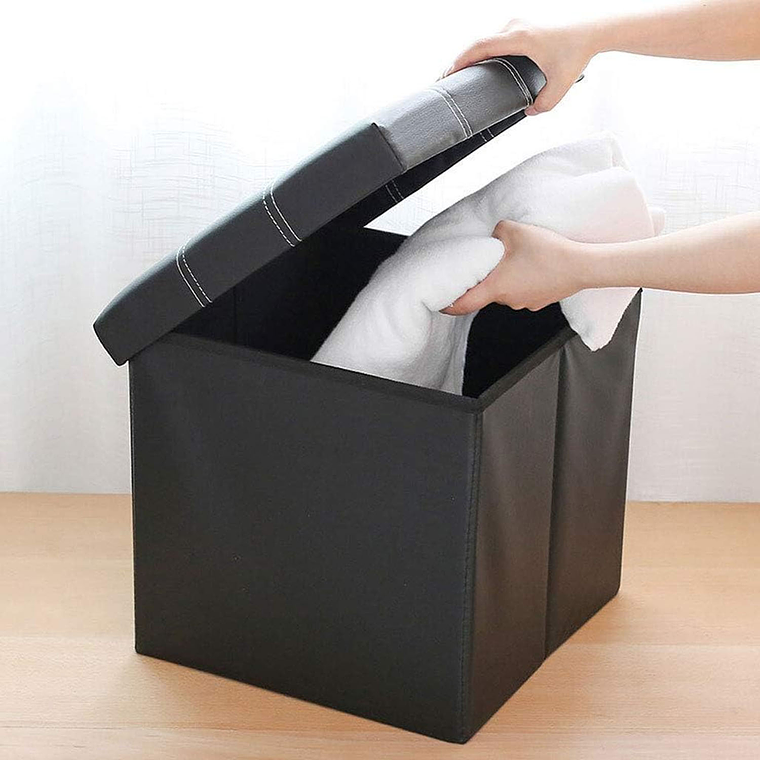 Baul Tomy Plegable Ecocuero Asiento 38cm Puff Pouf Caja 2