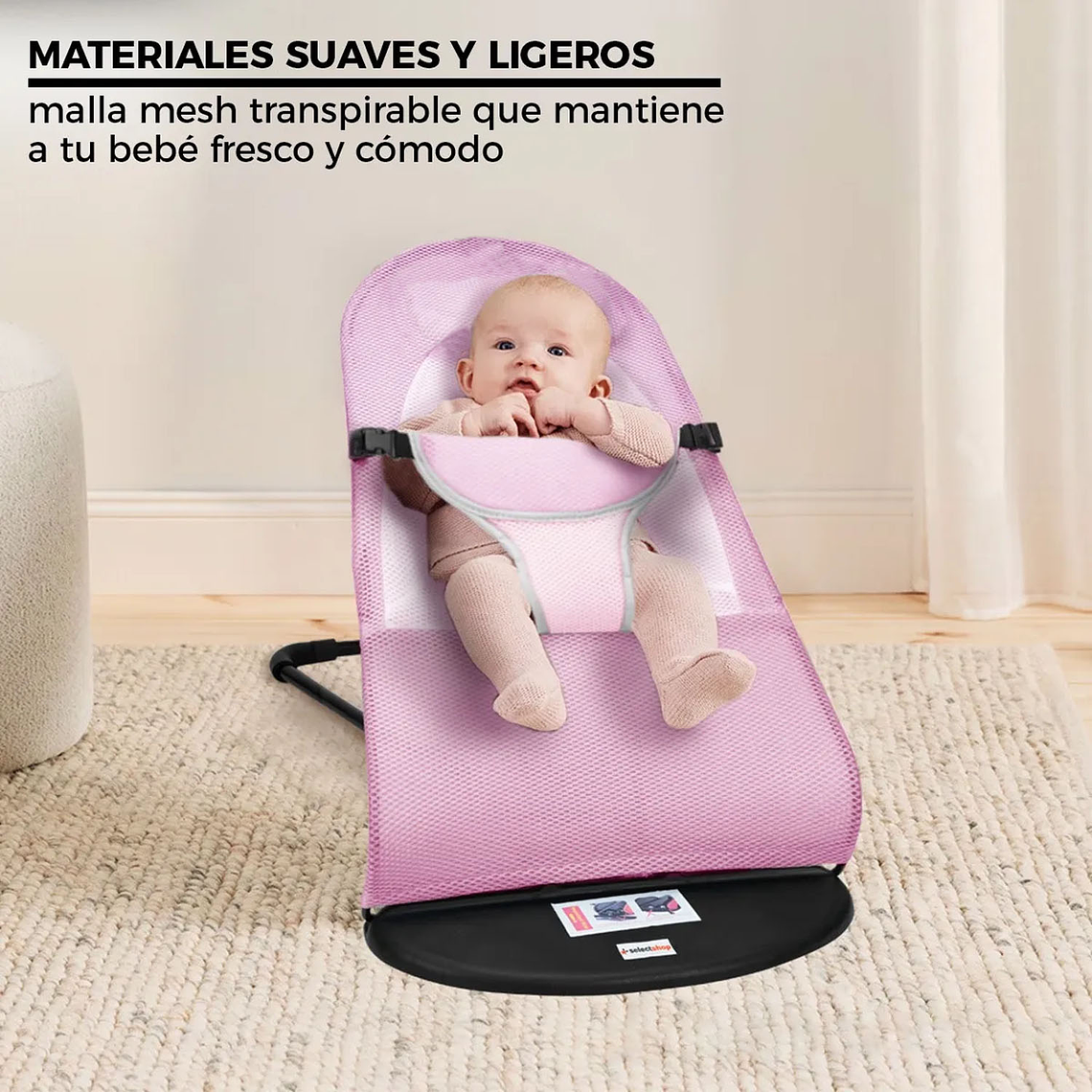 Silla Mecedora Bebe Columpio Infantil Portátil Ajustable 4