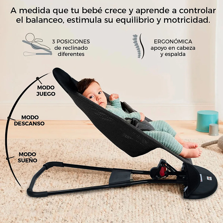 Silla Mecedora Bebe Columpio Infantil Portátil Ajustable 5
