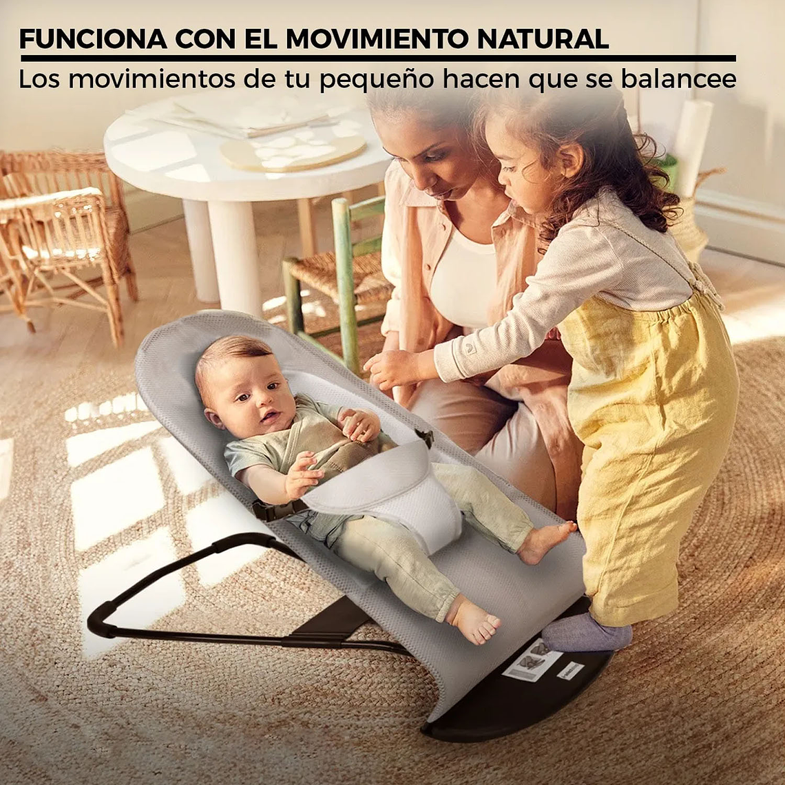 Silla Mecedora Bebe Columpio Infantil Portátil Ajustable 6