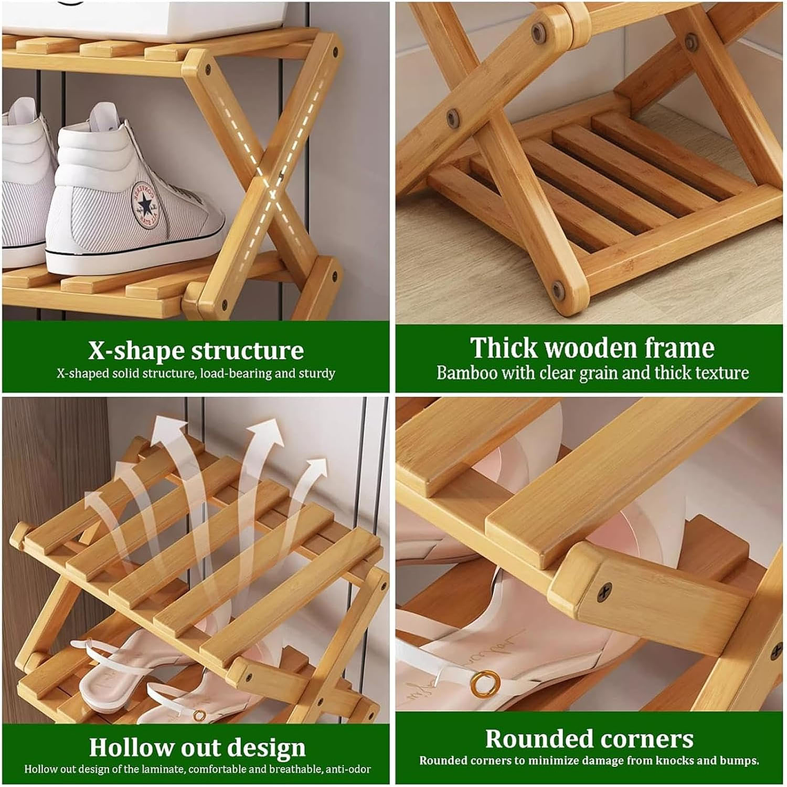 Zapatero Organizador De Bambú Multiuso 8 Niveles 3