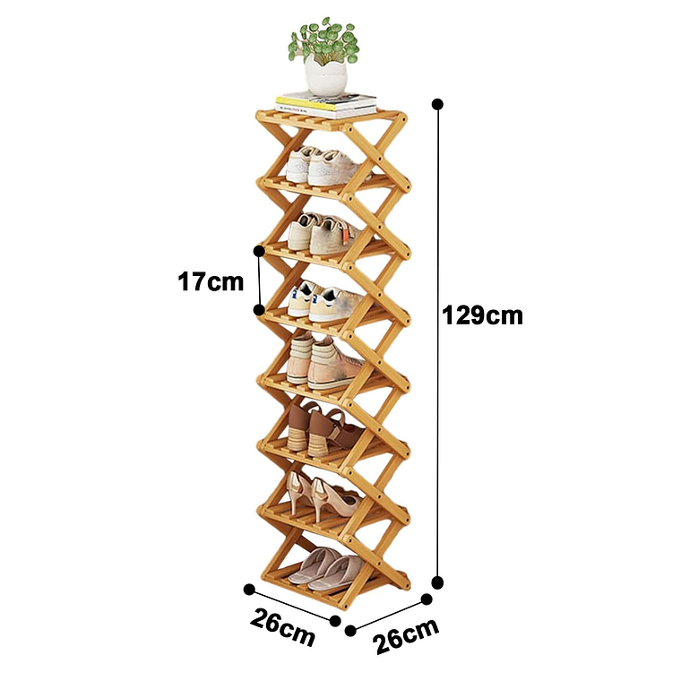 Zapatero Organizador De Bambú Multiuso 8 Niveles 4
