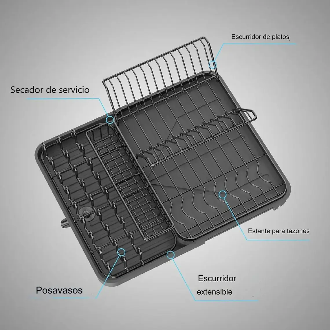 Escurridor De Platos Plegable Secaplatos Para Cocina 3