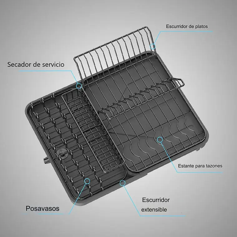 Escurridor De Platos Plegable Secaplatos Para Cocina 3
