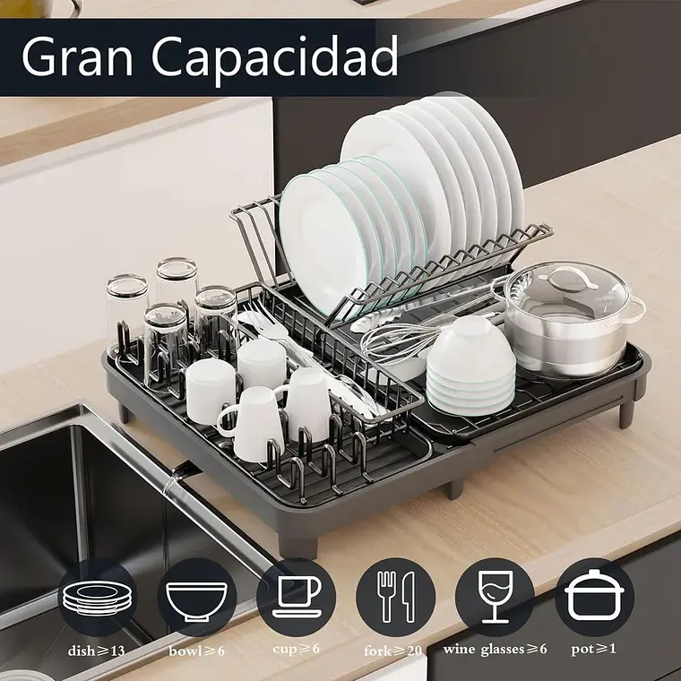 Escurridor De Platos Plegable Secaplatos Para Cocina 6