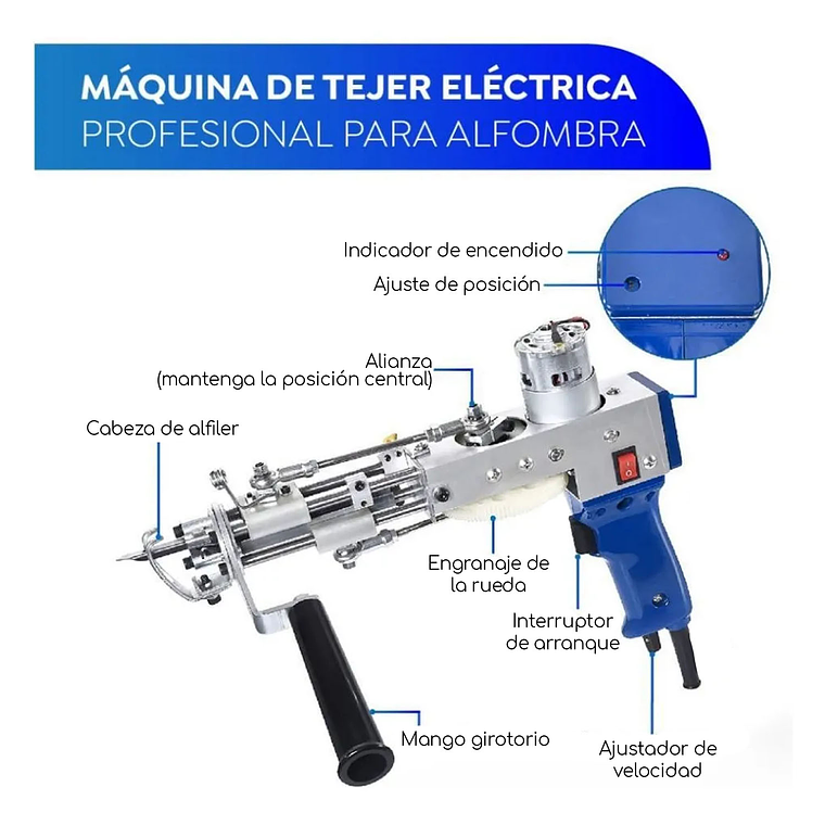 Pistola Tufting 2 En 1 Cut Y Loop Maquina De Tejer Alfombras 3