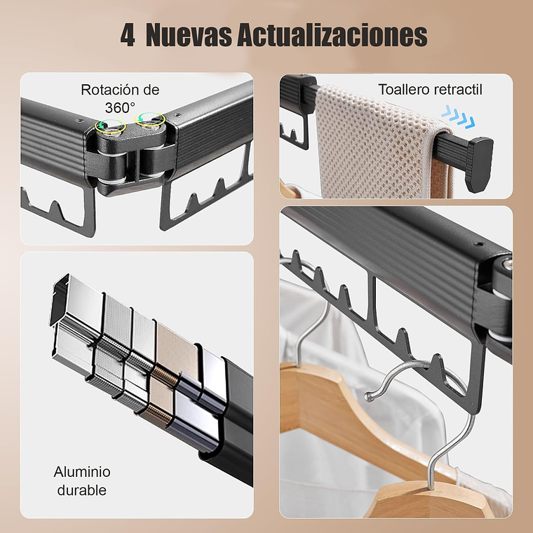 Tendedero Plegable Colgadores De Ropa Ajustable 2