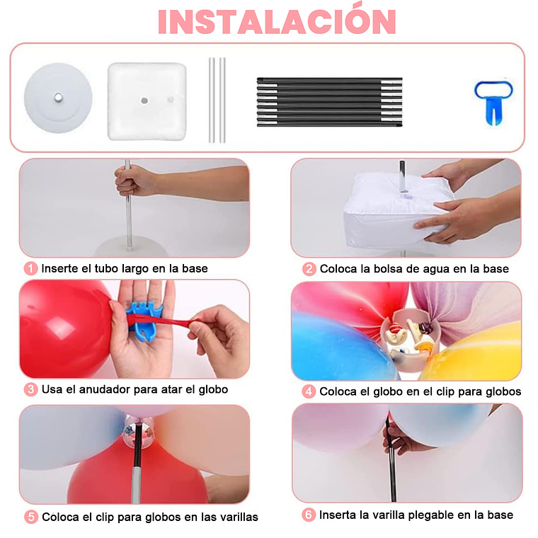 Base Estructura Para Arco De Globos Completo 2.7 X 3 Metros 3