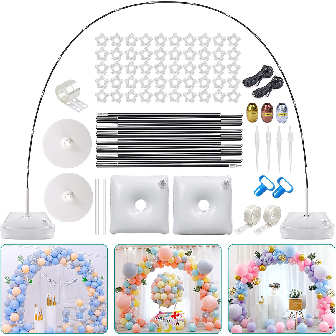 Base Estructura Para Arco De Globos Completo 2.7 X 3 Metros 1