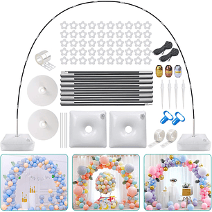 Base Estructura Para Arco De Globos Completo 2.7 X 3 Metros