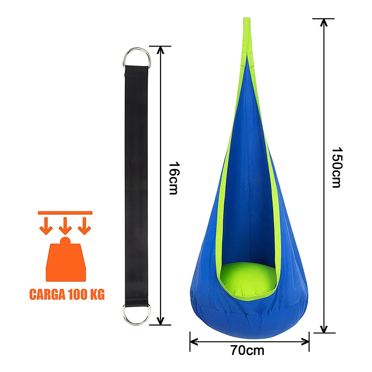 Columpio Sensorial Hamaca Niños Interior Y Exterior Con Cojín 6