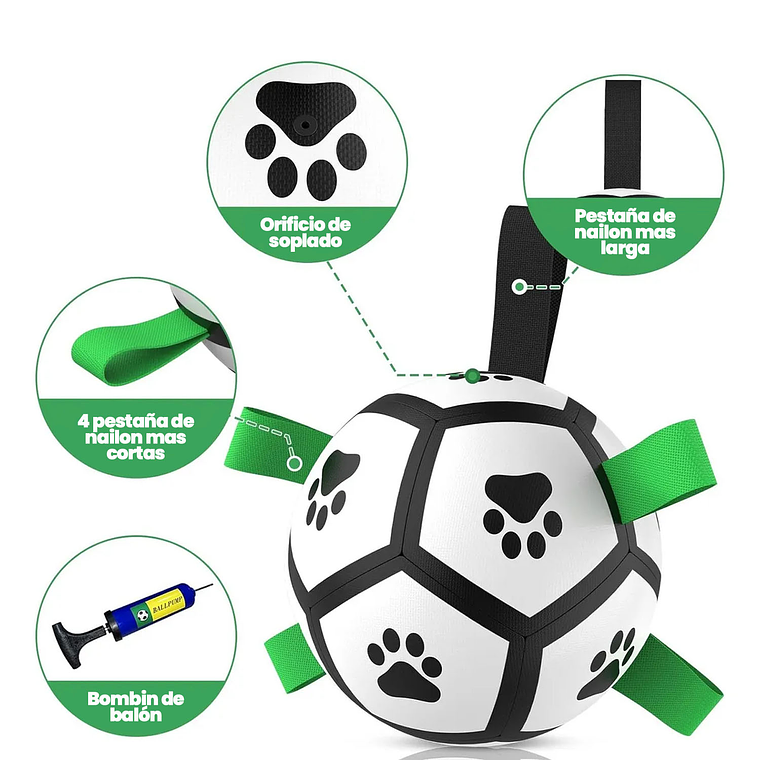 Pelota Para Perro Con Agarre Juguete Perro Pelota 15cm 2