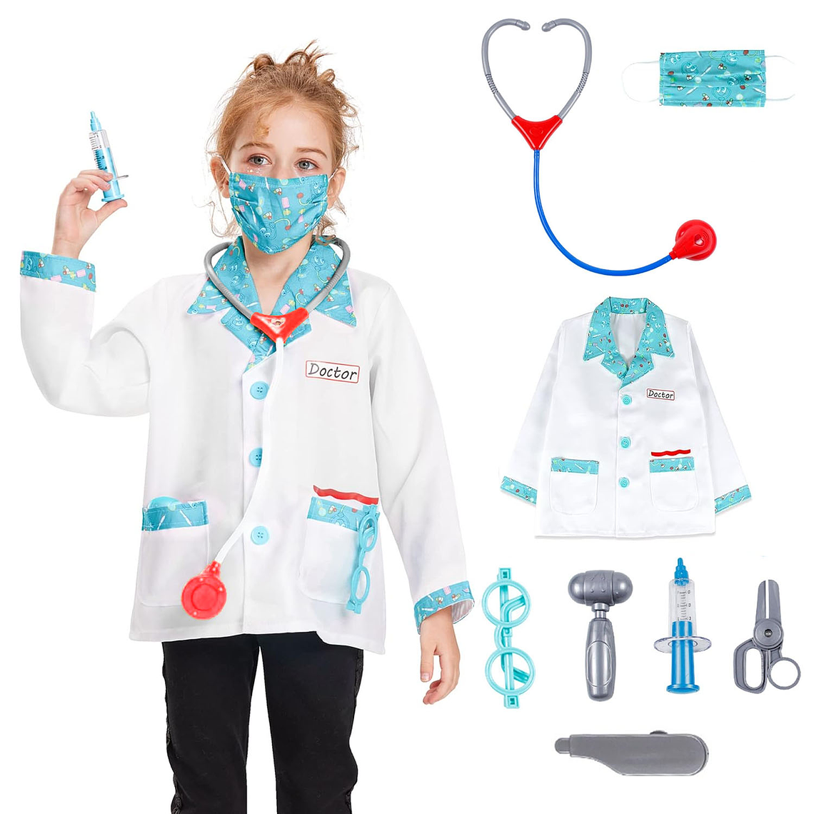 Disfraz De Doctor Con Accesorios Para Niños Y Niñas 1
