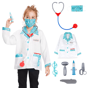 Disfraz De Doctor Con Accesorios Para Niños Y Niñas