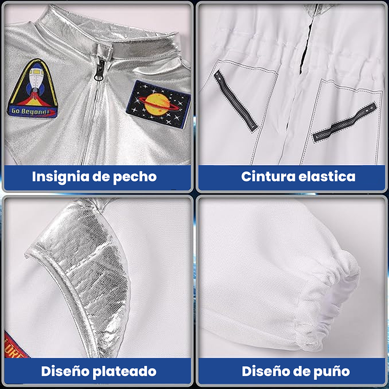 Disfraz De Astronauta Para Niño Incluye Sombrero 4