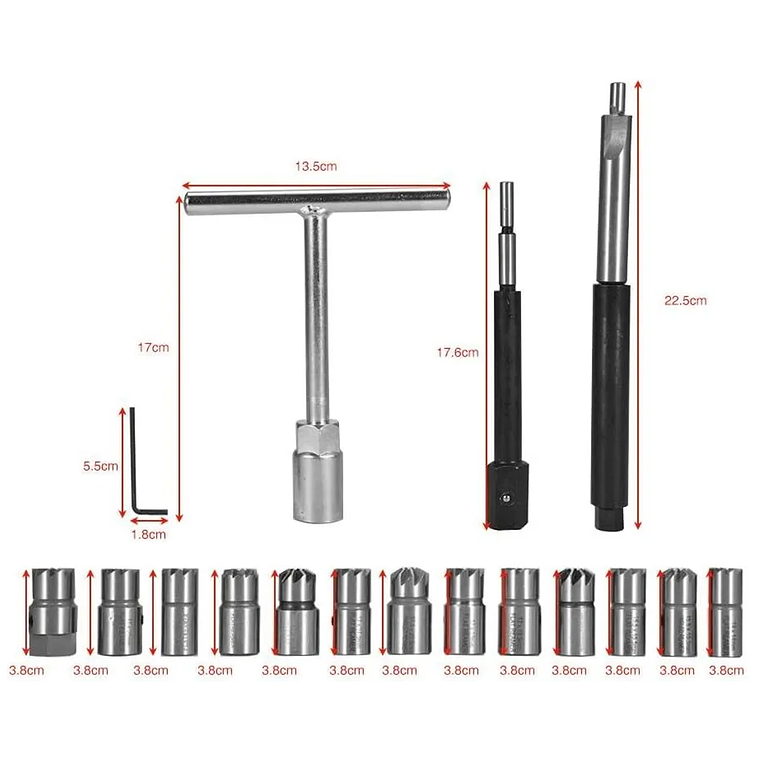 Set Escariador Asiento Inyectores Diesel Universal 17 Piezas 3