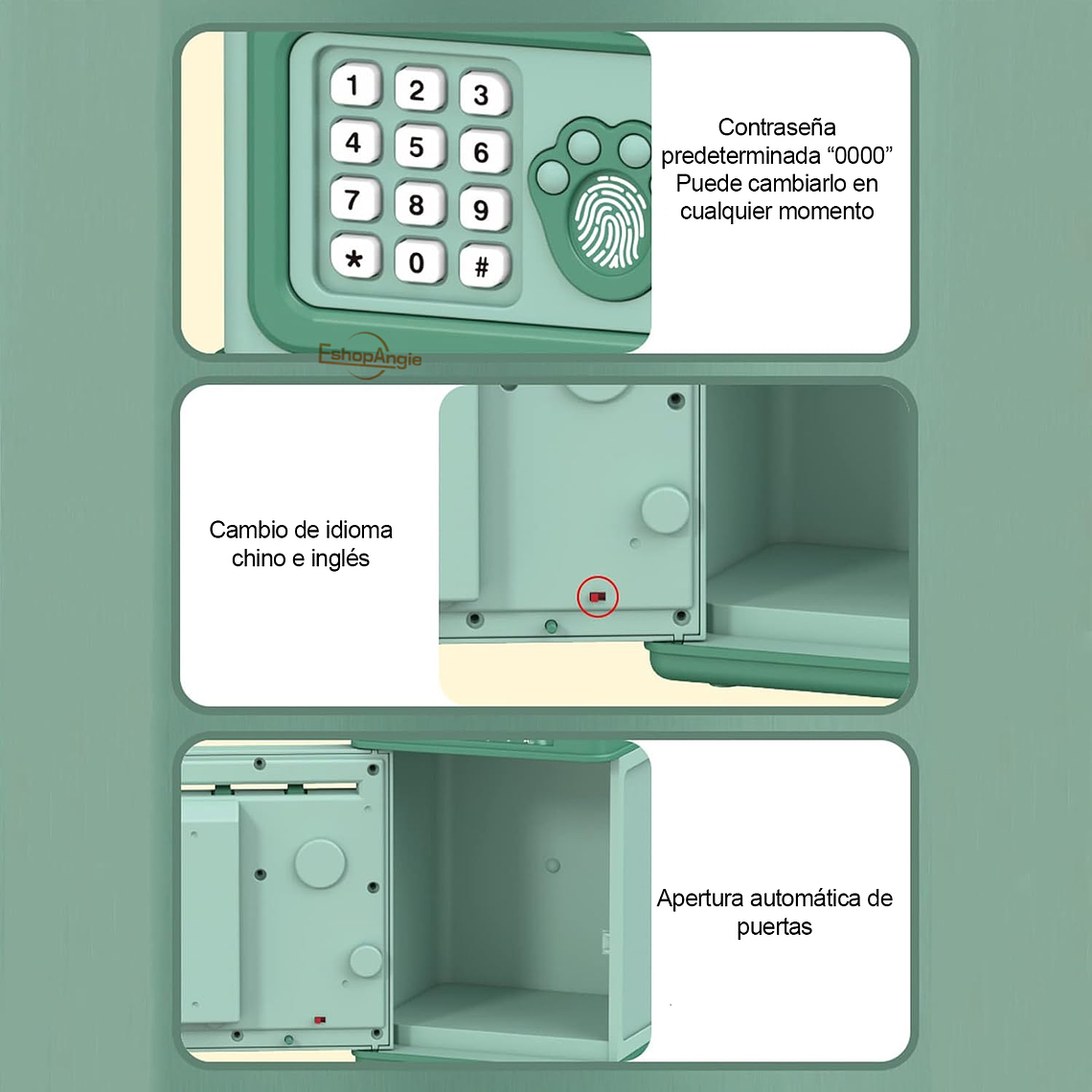 Alcancía De Ahorro Electrónica Sonido Huella Y Contraseña 4