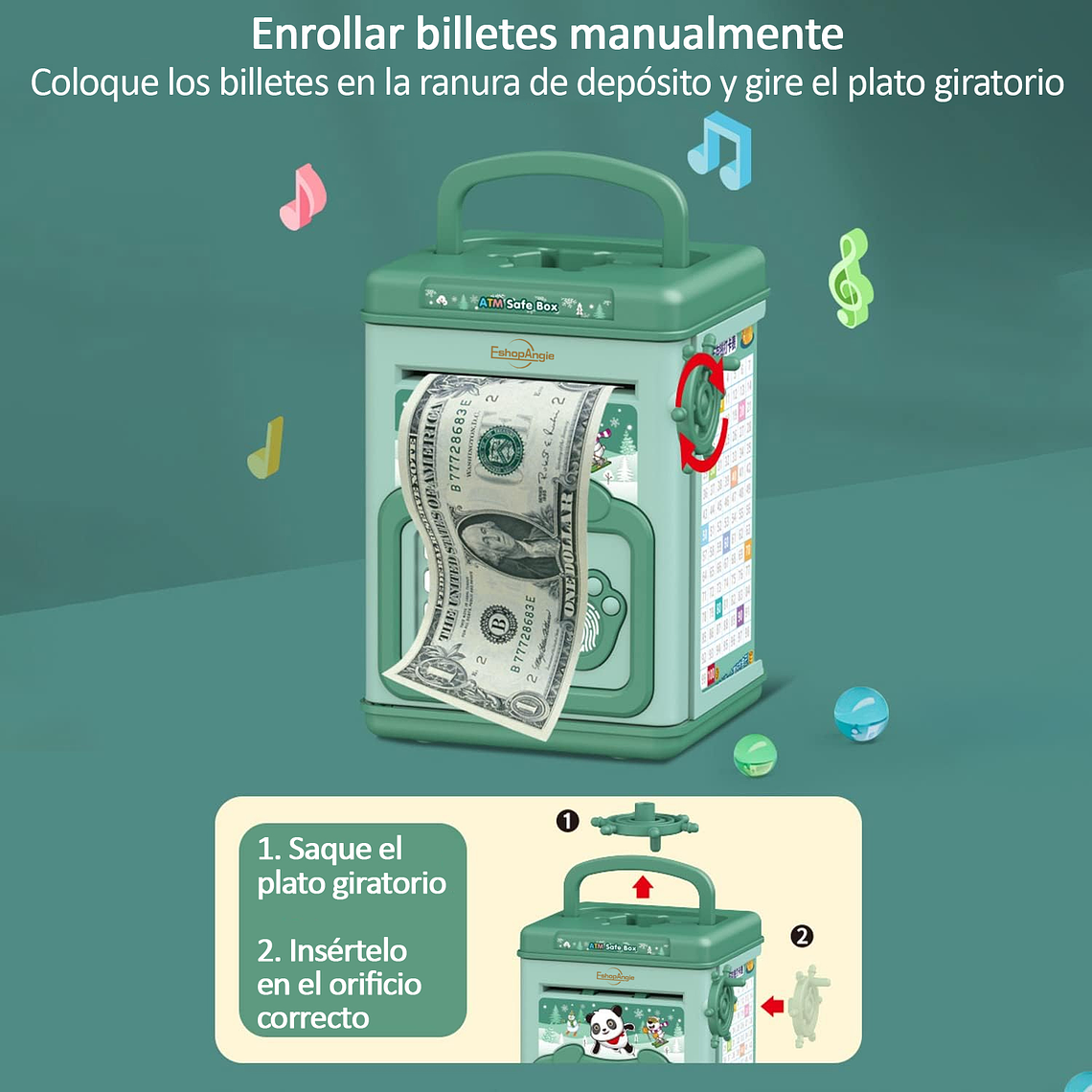 Alcancía De Ahorro Electrónica Sonido Huella Y Contraseña 5