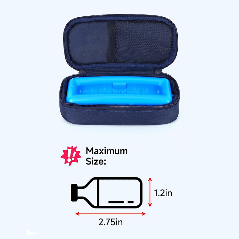 Bolso Estuche Porta Insulina Refrigerante (cooler) Azul 3