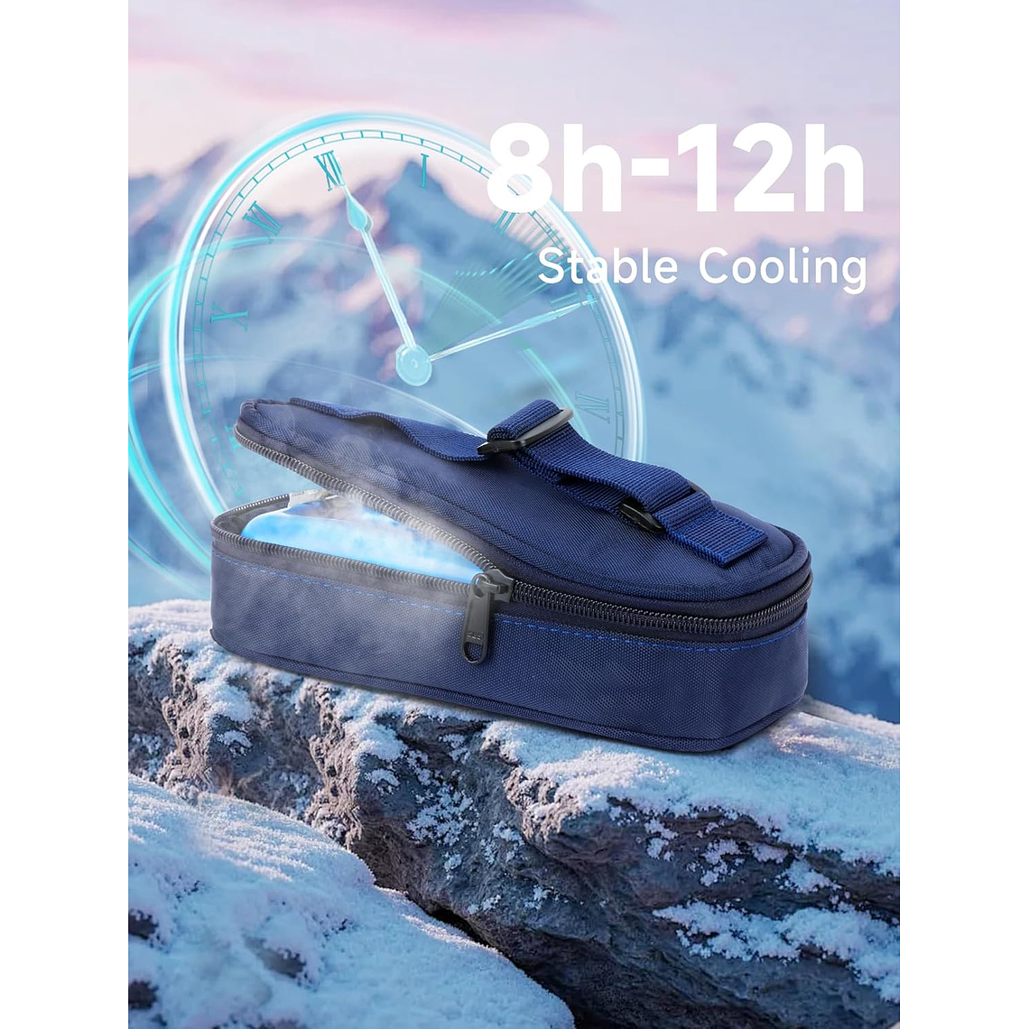 Bolso Estuche Porta Insulina Refrigerante (cooler) Azul 2