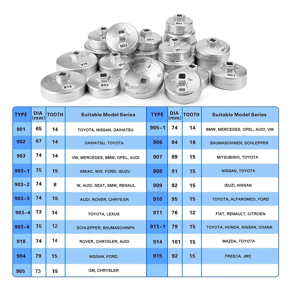 Juego De Llaves Universales De Filtro De Aceite 1/2 23pzs 4