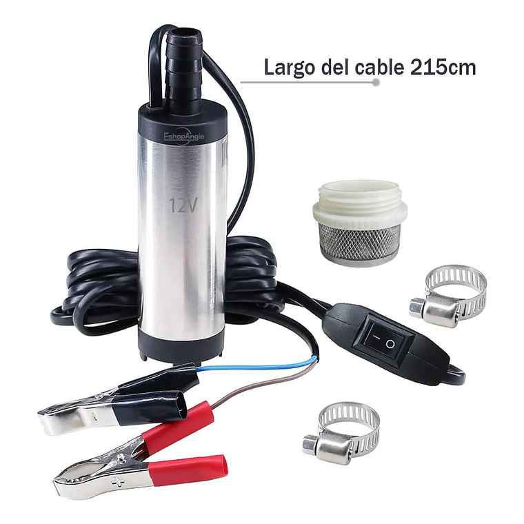 Kit Bomba Trasvasije Diesel Parafina 12v Manguera Pistola 5