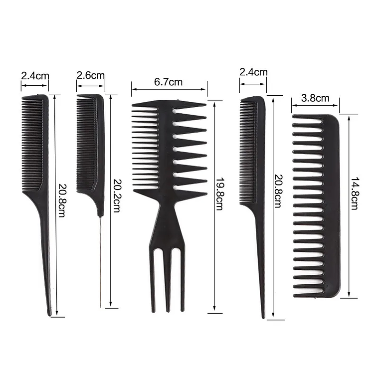 Peine Peluqueria Kit Profesional Barberia Estilista 10 Pzs 2