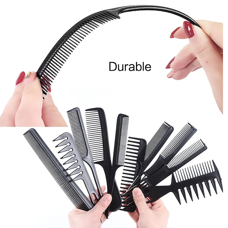 Peine Peluqueria Kit Profesional Barberia Estilista 10 Pzs 4