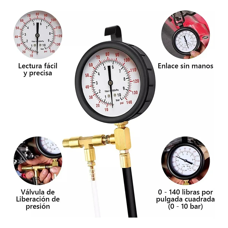 Medidor Manómetro De Presión Inyección Combustible Universal 2