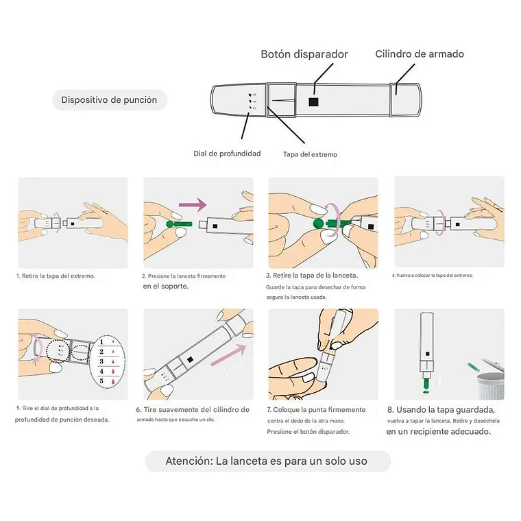 50 Tiras Reactivas Y 50 Lancetas Sinocare Safe Accu 2